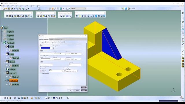 CATIA Quick Tip 02 - How to Apply Colour to Part File
