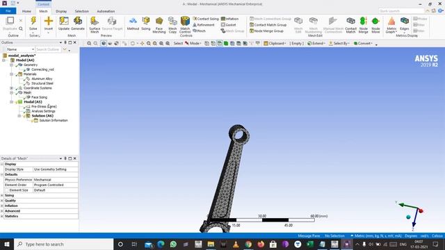 Connecting Rod Modal Analysis on Ansys