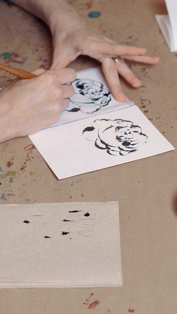 Blotted Line Flower 🌸 #Shorts