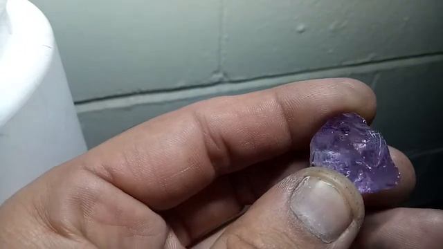 Amethyst gemstone rough from Nepal India looking for inclusions and color zoning