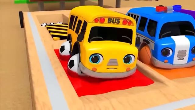 Baby Shark + Wheels On the Bus song - Soccer ball shaped wheels - Baby Nursery Rhymes & Kids Songs