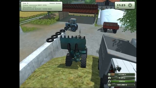 Топчем силос для корма Farming Simulator 2013