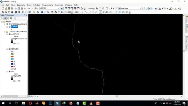 EXTRACTING STREAM NETWORK FROM SRTM