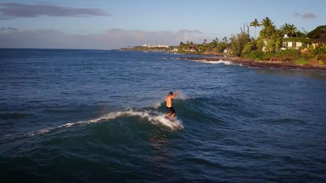 SUP Foiling filmed with Drone on Maui