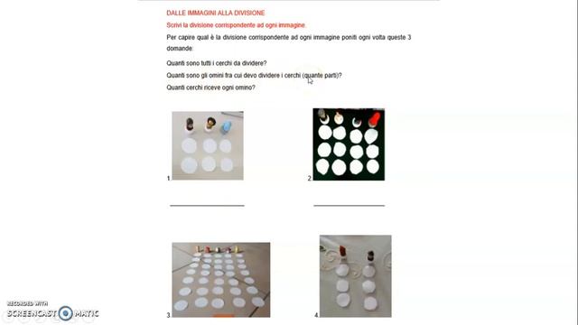 Dalle immagini alla divisione. Esercizio
