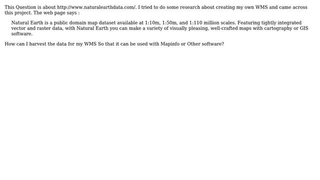 GIS: Using Natural Earth Dataset As WMS