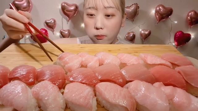 ASMR 本マグロ大トロ 中トロ寿司 「Otoro Sushi」Fatty Tuna【日本語字幕】【咀嚼音/ Mukbang/ Eating Sounds】