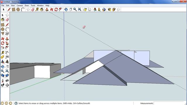 Sketchup house: Step 2 Draw the roof