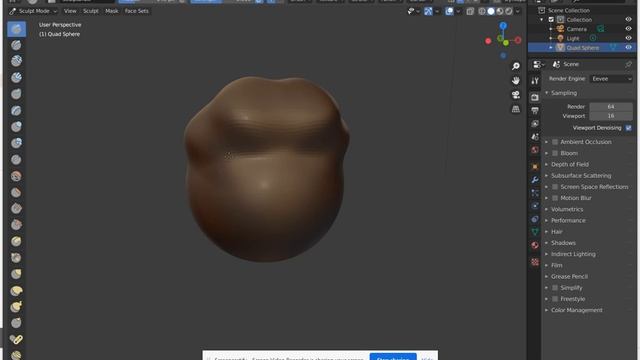 Blender Sculpt mode 1 :  Make a head