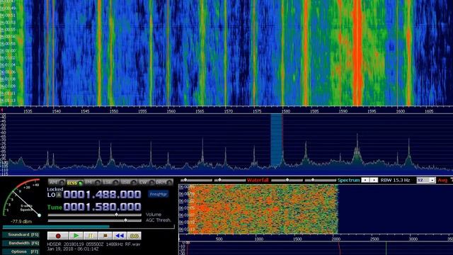 1580 KHz CLM. HJQT Wepa Salsa. Bogota. 5kW. 10279km. 283deg. 19.01.2018 6:00UTC ID