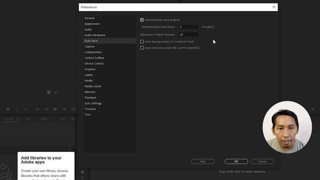 premiere pro autosave