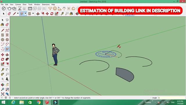 sketchup arc tool,two point arc tool,3point arc tool,and pie arc tool for beginner in tamil