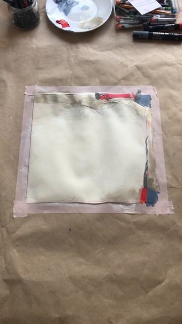 Artwork on paper THE SILENCE OF THE HOLIDAY LANDSCAPE process by Laura Treimane Saulaja