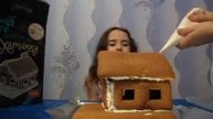 Дашенька делает пряничный домик!!! Вкусный и красивый!!!