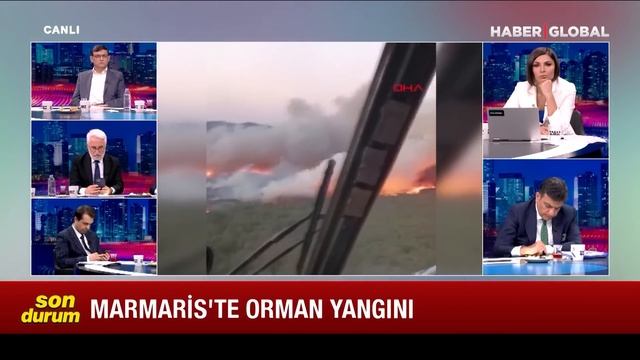 Marmaris'te Orman Yangını! Olay Yerinden Canlı Bağlantı