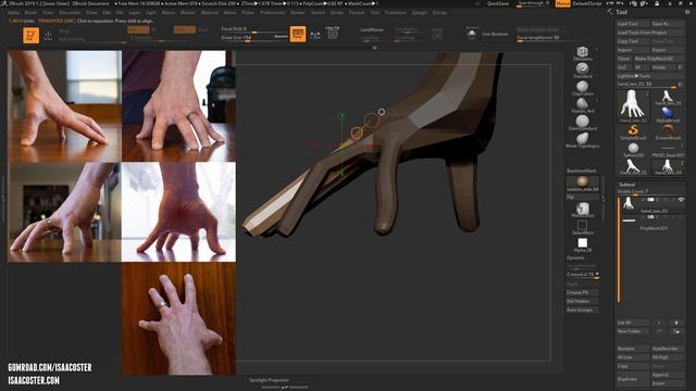 Organic Sculpting in Zbrush - 04 Adjusting the Fingers
