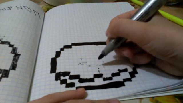 Как нарисовать пончик по клеточкам