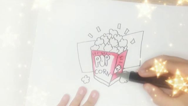 How to draw POPCORN for kids | ПОПКОРН қалай салу | Как нарисовать ПОПКОРН