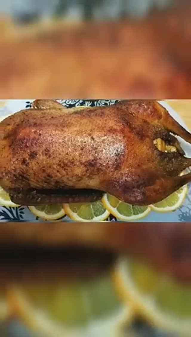Вкуснейшая запечённая утка с яблоками и апельсинами