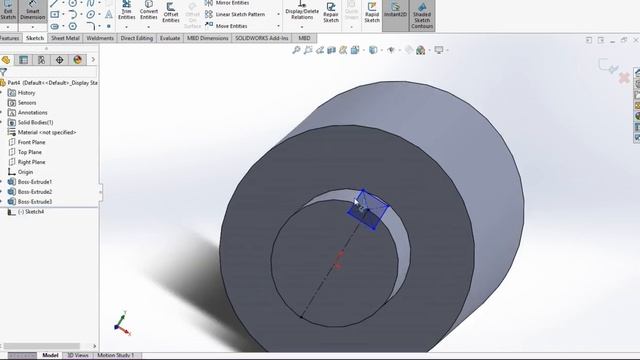 How to make shaft with key way in #solidworks #cad #design #mack