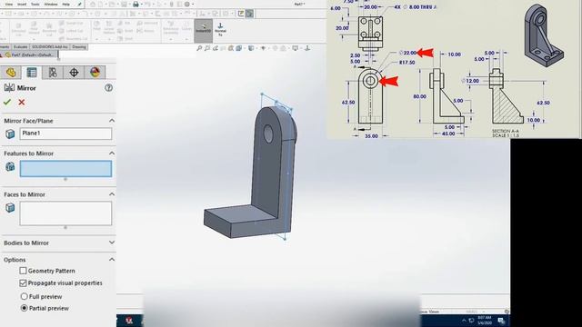 SolidWorks tutorial,  part practice