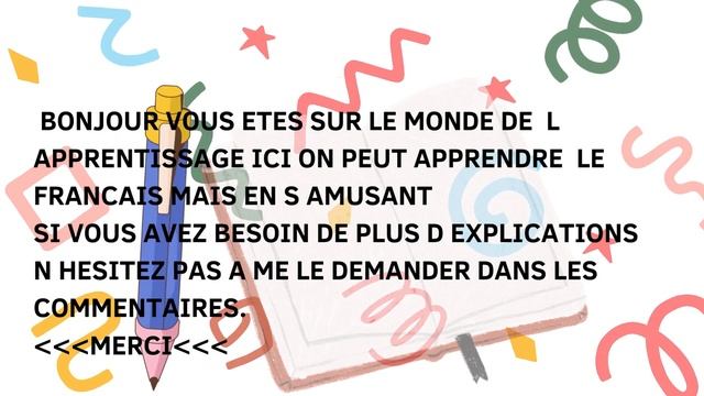 Ma  première vidéo sur YOUTUBE pour faire apprendre le Français pour les enfants  !