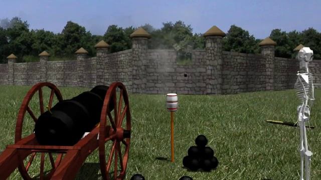 3dS Max - After Effects composition : Cannon ball hitting a wall.