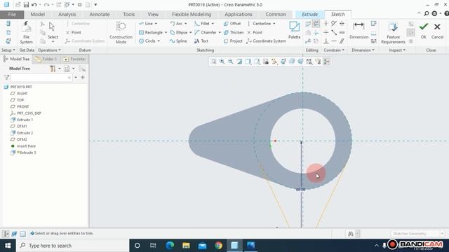 3d modeling exercises in CREO PARAMETRIC for beginners