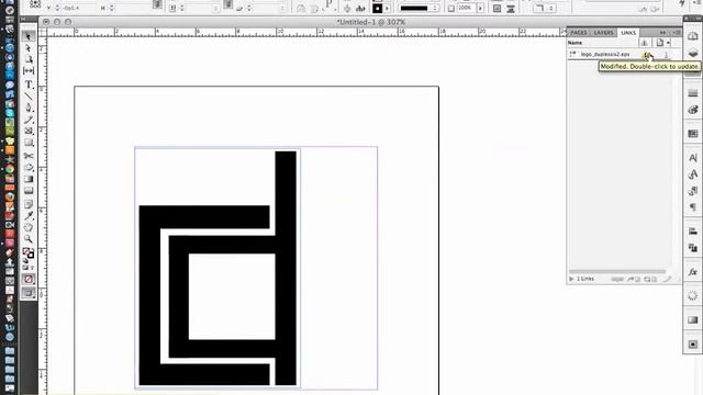 Indesign: Update a Link