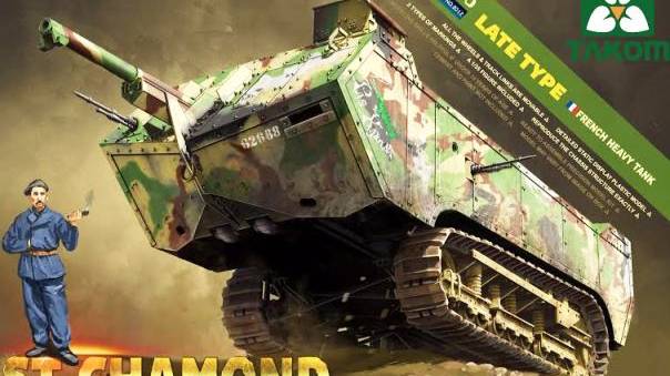 Распаковка Takom 1/35 2012 French heavy tank St.Chamond Late type