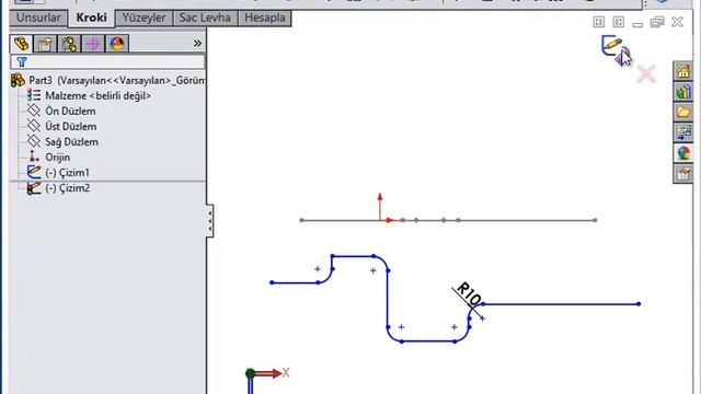 18-SolidWorks 2D Çizgi 3D oluş