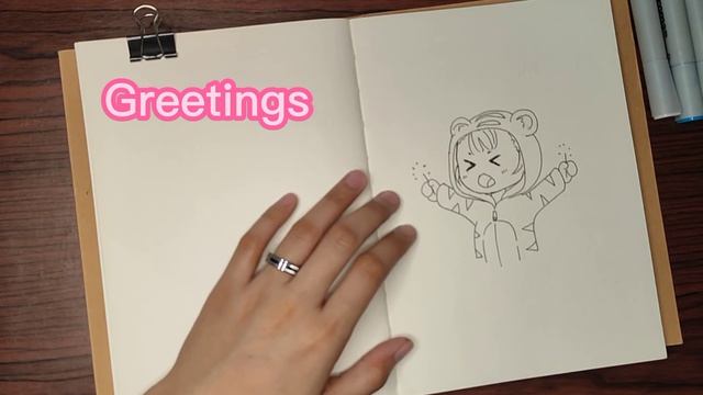 Chibi Loli Tiger Girl New Year Greeting - Progress Video Time Lapse