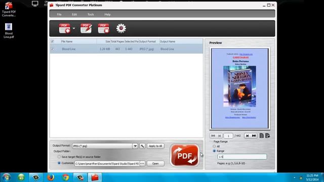 Convert PDF with TIPARD PDF Converter Platinum 3.2.6