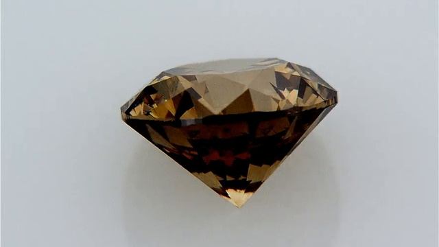 Round Brilliant Cut Natural Fancy Deep Orangy Brown DIamond 0.92 Carat