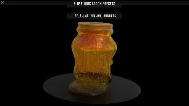 FLIP Fluids Addon for Blender - PRESETS - SLIME YELLOW WITH BUBBLES