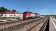 Один из первых 2ТЭ25Км-0004 (Брянск-II), следует резервом через станцию Криволучье, 2021. 2160p60