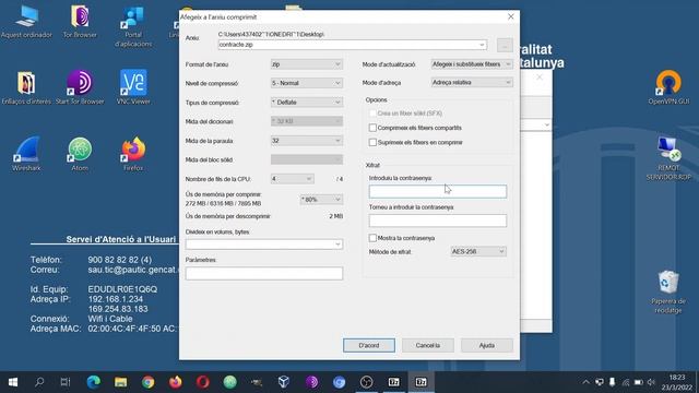 Xifrar i comprimir amb 7zip