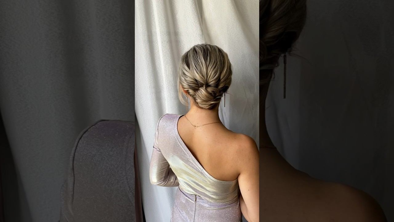 Easy and beautiful hairstyle  Красивый и несложный пучок. Вечерняя прическа. #hairtutorial