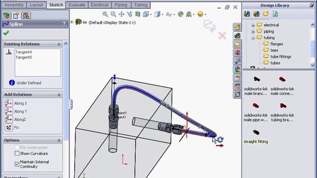 solidworks 2010 Routing 94 Flexible Tubing