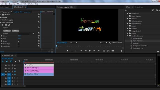 دورة Adobe Premiere pro CC للمبتدئين | الدرس 45 | شرح فلتر Alpha Processor لعمل تأثيرات على النص