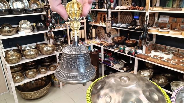 Тибетский колокольчик и варджа - 9 см / Dorje bell with vajra / shamanic.moscow