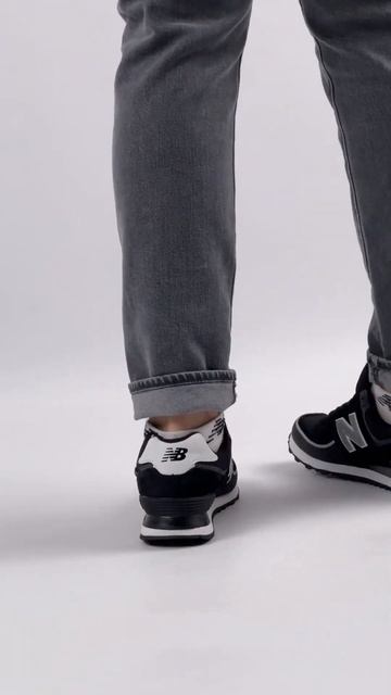 Мужские кроссовки замша текстиль New Balance 574 TP2 Black White Reflec, кеды Нью Беленс A2273