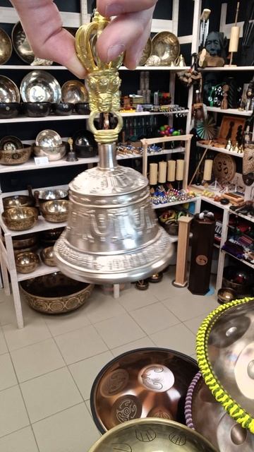Тибетский колокольчик и варджа - 9 см / Dorje bell with vajra / shamanic.moscow