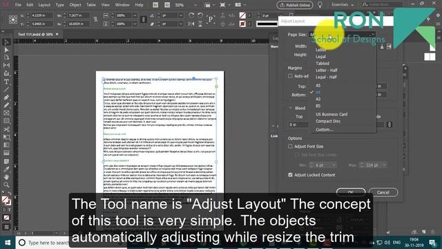 Adjust Layout option Indesign 2019 Feature in Tamil. Awesome option by RON school of designs
