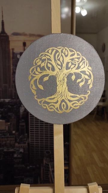 Интерьерная картина Золотое дерево ручной работы #творчество #дерево #арт #картина #художник