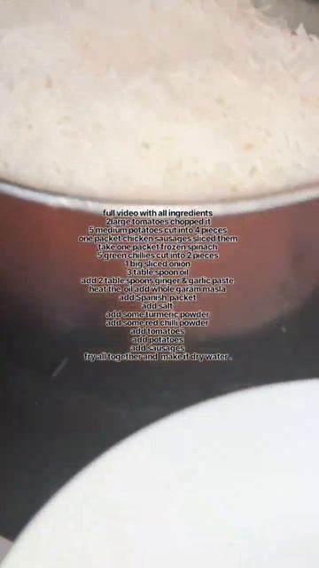 Spinach with sausages potatoes full ingredients reference of 2nd food log episode #[20]