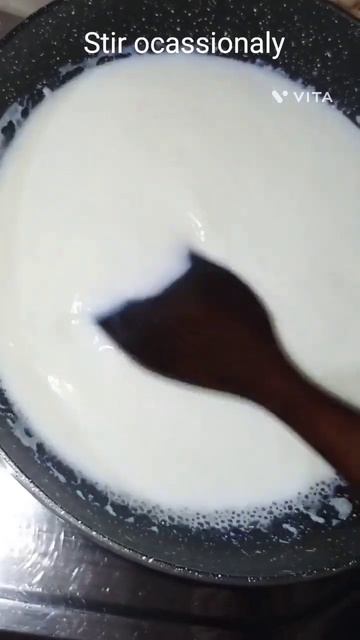 Homemade condensed milk with leftover milk