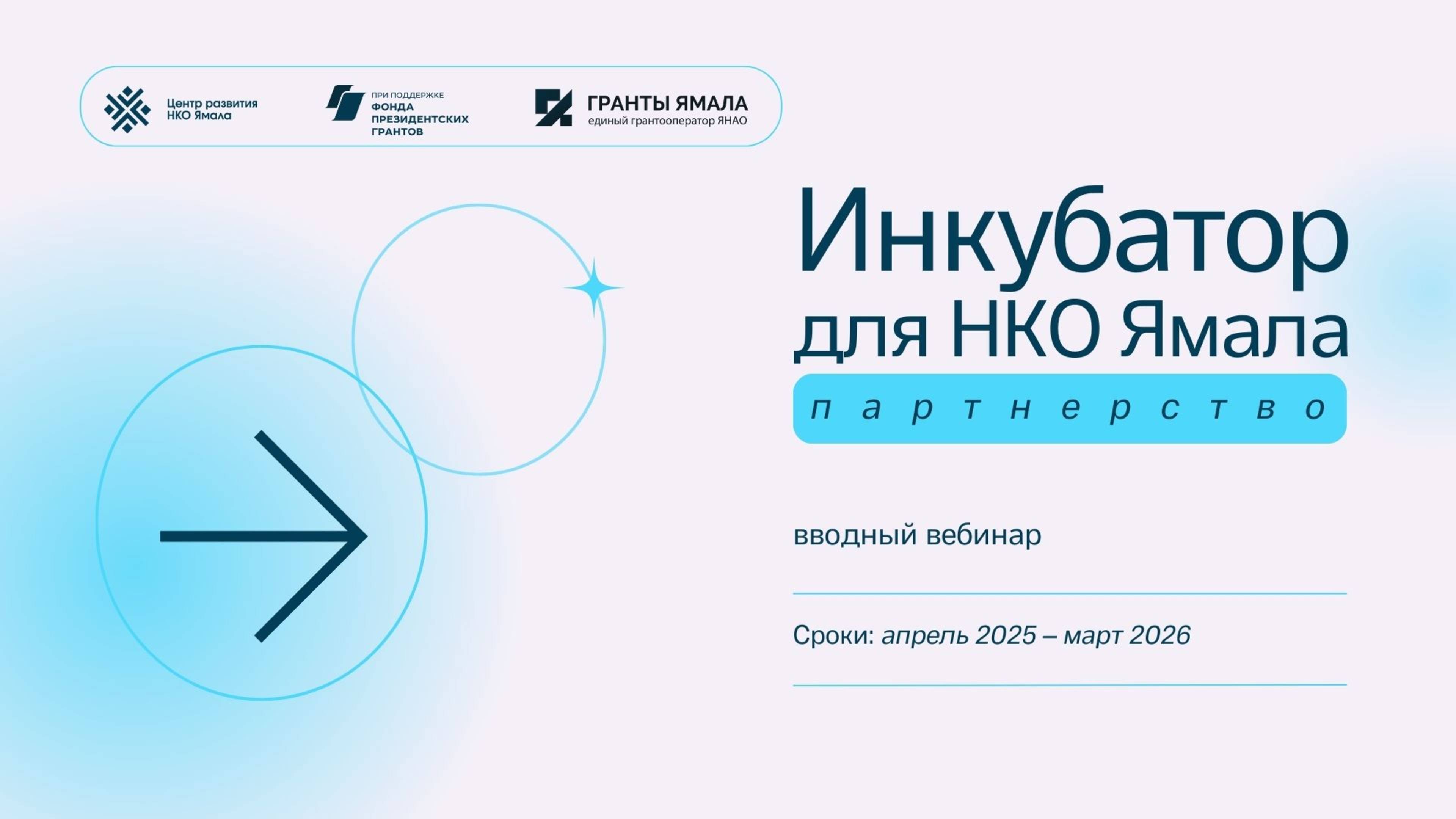 Инкубатор для НКО Ямала. Партнерство, вводный вебинар проекта, 19 апреля 2025