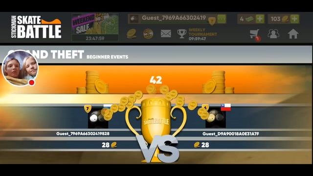Стрим игры "Stickman Skate Battle".