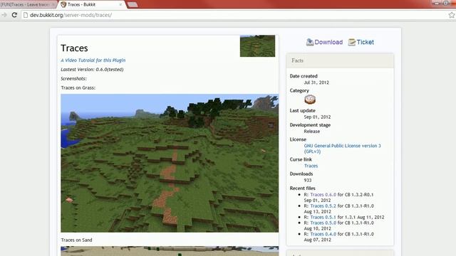 Minecraft Plugin: Traces